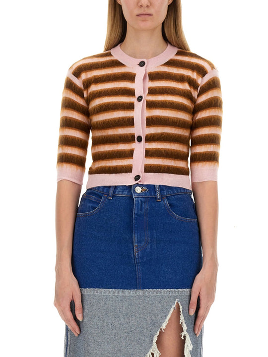 Cardigan With Stripe Pattern
