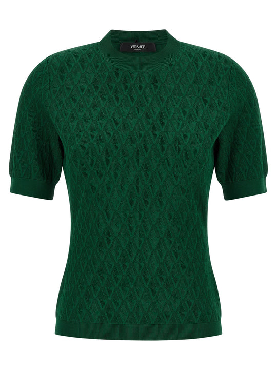 V-Pattern T Shirt Verde