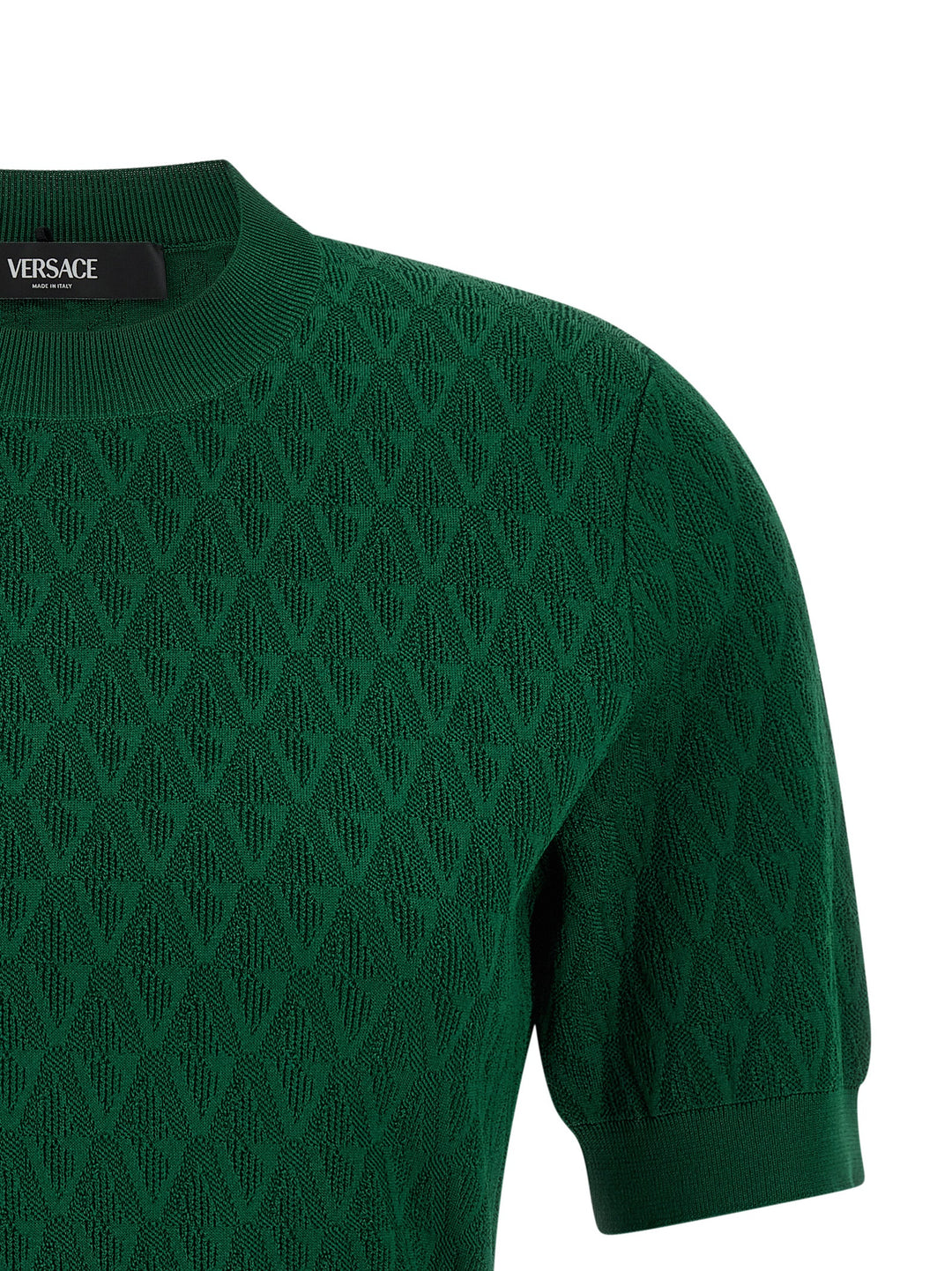Versace V-Pattern T shirt - Verde | 0b6bedbd9c3fce52111053ea5ca24682f604c7fa