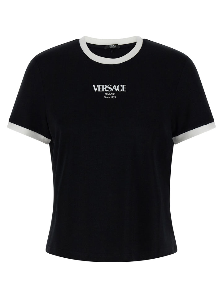 Versace Versace Logo T shirt - Bianco/Nero | 905268bcdbd34fbe76f74096aedbe917cc822539