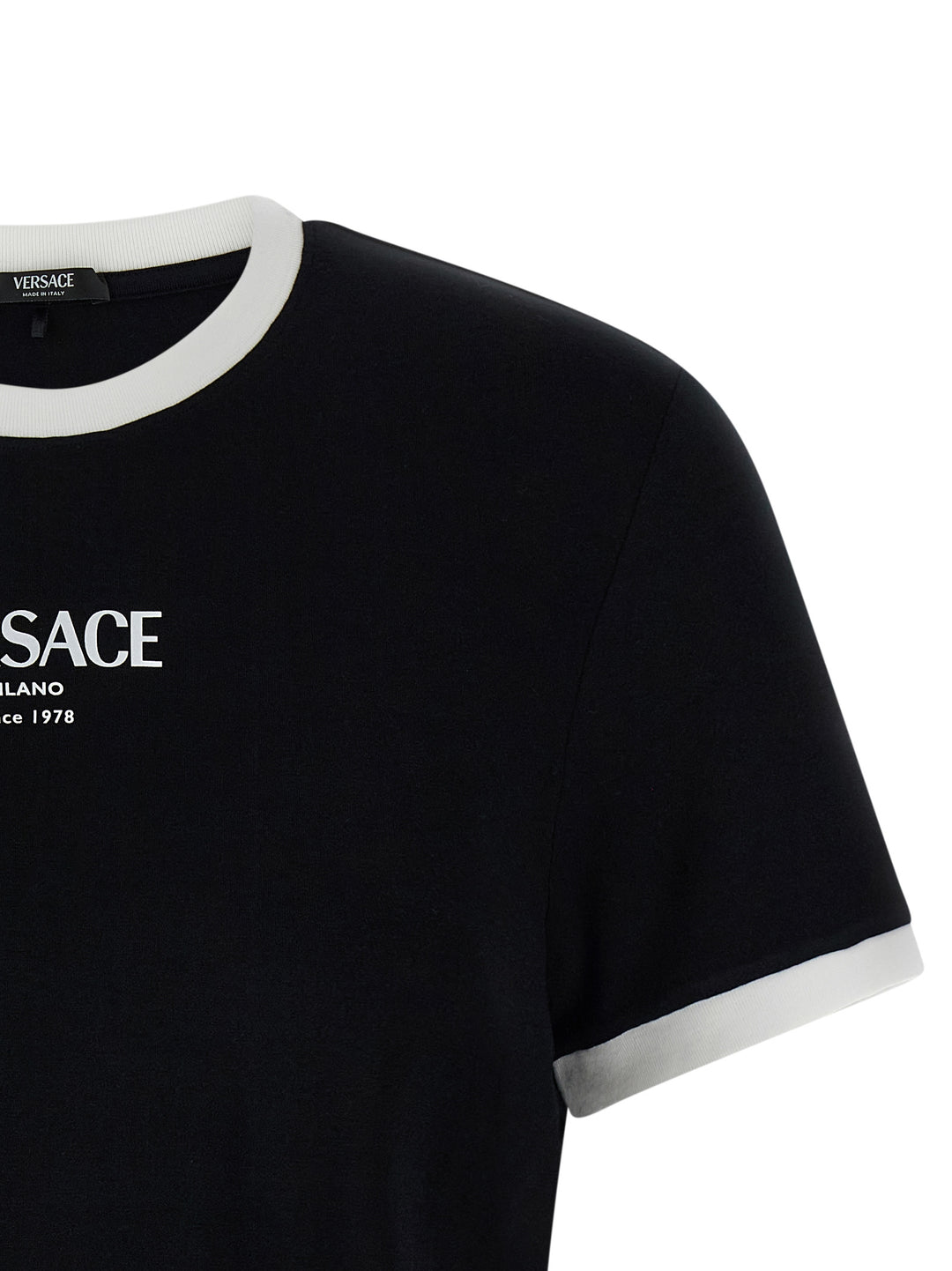 Versace Versace Logo T shirt - Bianco/Nero | 01c0860cf17ad42b91c15516b24b8a91a8f39778