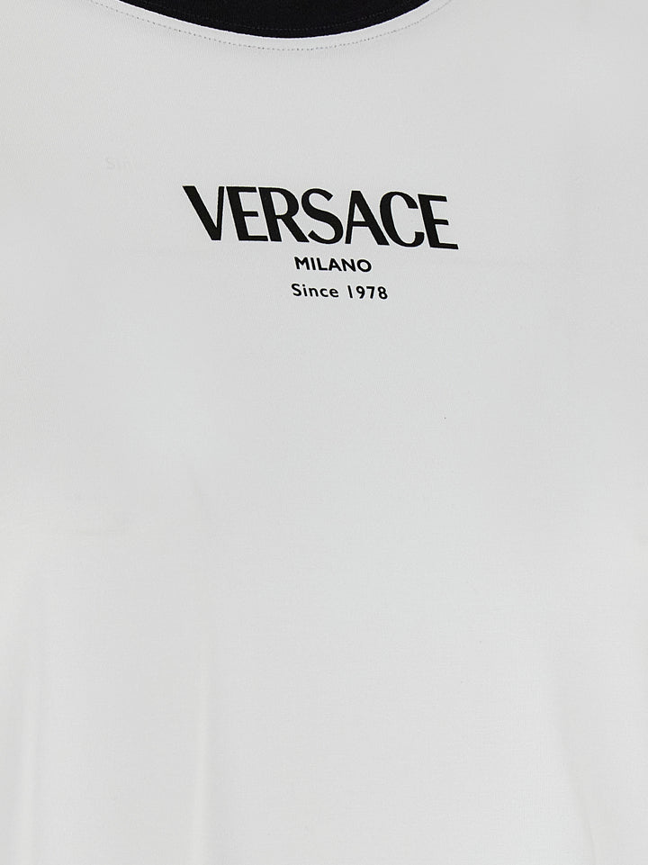 Versace Logo T shirt - Bianco/Nero | 82bf970a5c92cde90b3d4efb90f89488a6d3e4c0