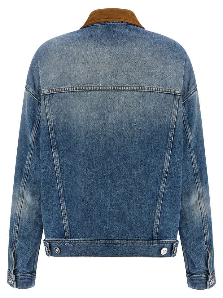 Versace Trucker Puffer Jackets - Blu | 0bbb6b9002242486da261c7e7aa2b317c8cda76c