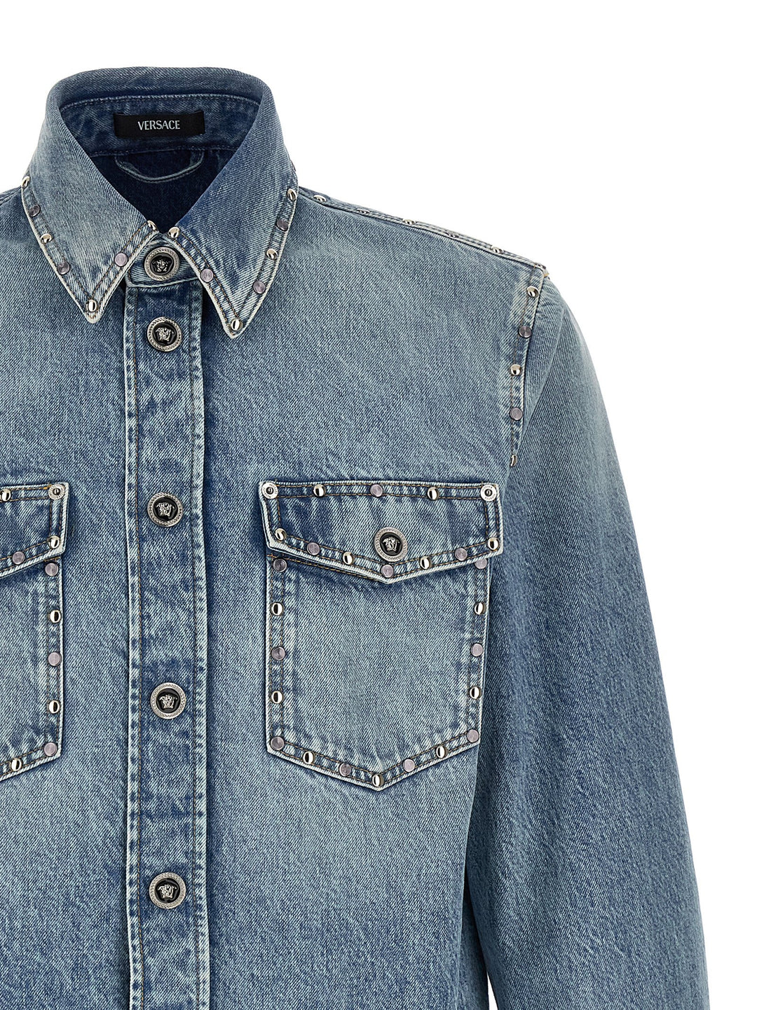 Versace Medusa Camicie - Celeste | 9f581b5dac43b0ff227a2f83a2d843c9fbf45fda