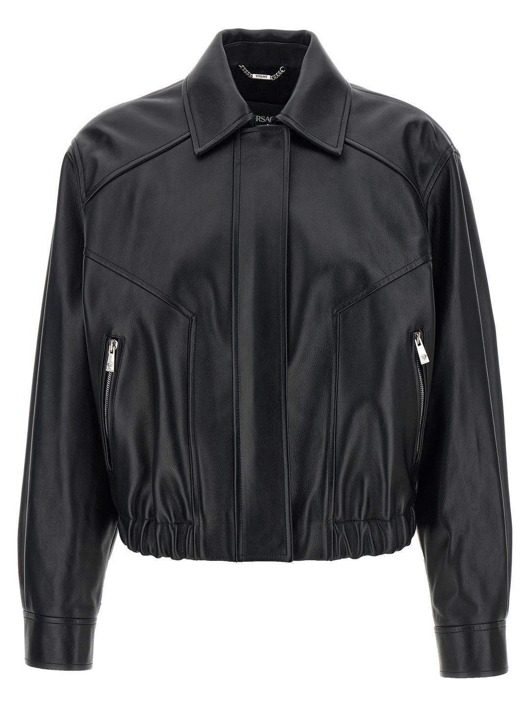Versace Leather Blouson Puffer Jackets - Nero | 8c1f6ad9e8fc38fa5217e0e9140ff7d90f49d07c