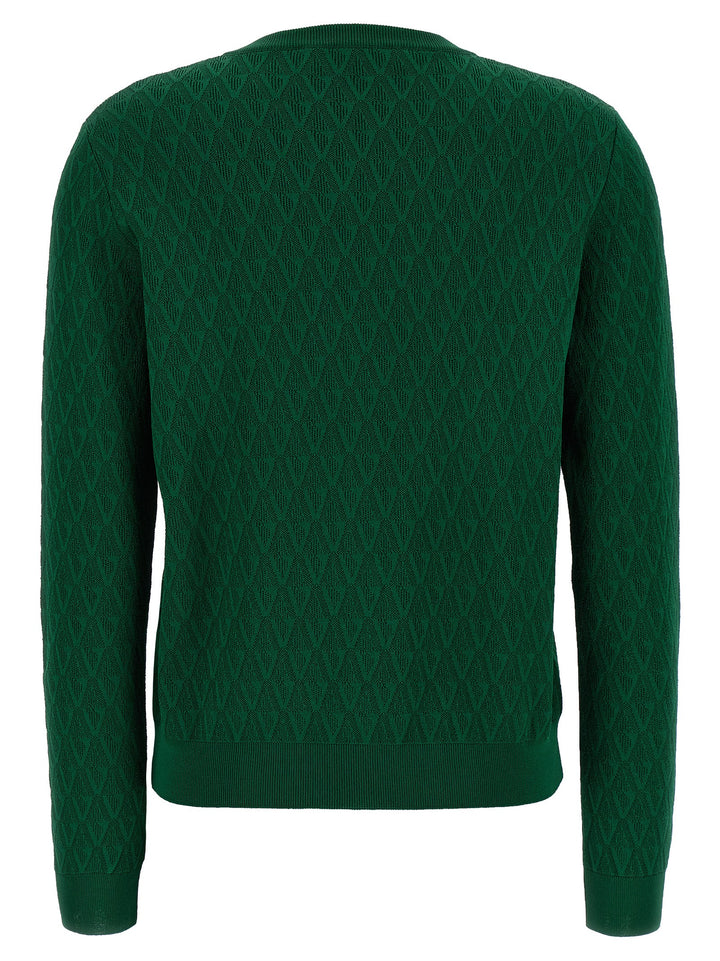 Versace Cardigan Pattern V Maglioni - Verde | 16925cea31cc1c72d0adb7dc70be39261ac9b469