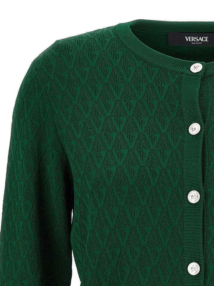 Versace Cardigan Pattern V Maglioni - Verde | 2f29e1cd2a93f7370f913990fe6636af4d476981