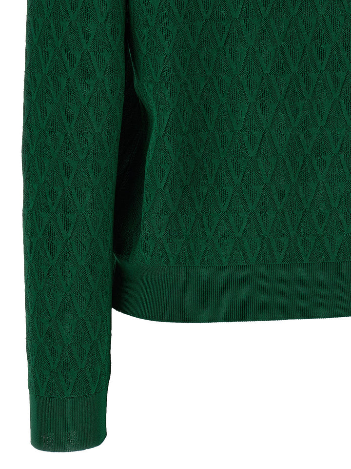 Versace Cardigan Pattern V Maglioni - Verde | 95c735e38cf3e10b6f6aa66edc1fab6ec6fe96d7