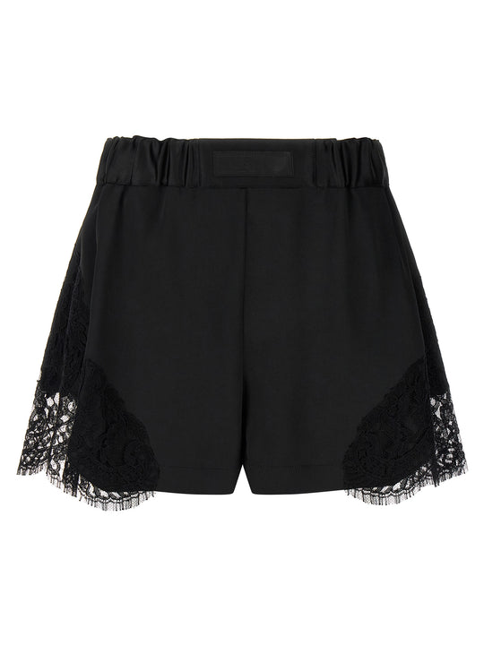 Lace Insert Shorts Bermuda E Short Nero