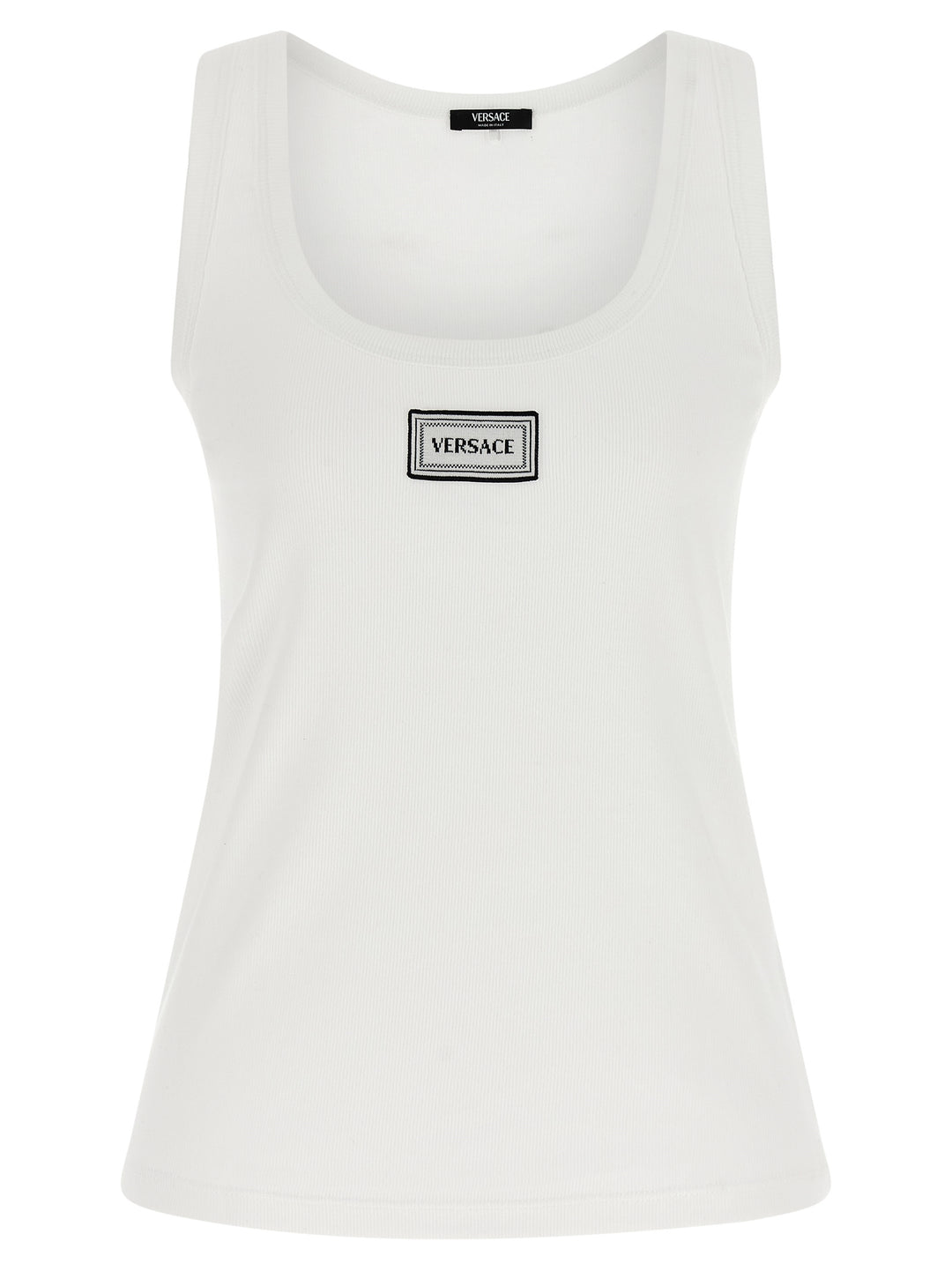 Versace 90s Vintage Logo Top - Bianco | 361ccc5cc3a7a4f7e0bc6fb52d82ea0c4d3ab091