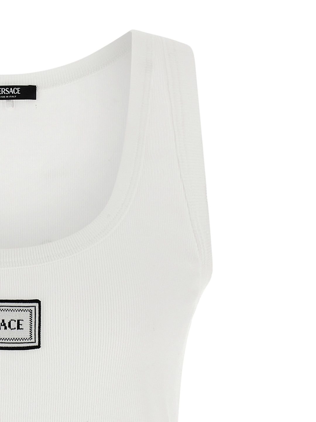 Versace 90s Vintage Logo Top - Bianco | 35ce626b90db7e7a5a554c22ded6385253280c8f