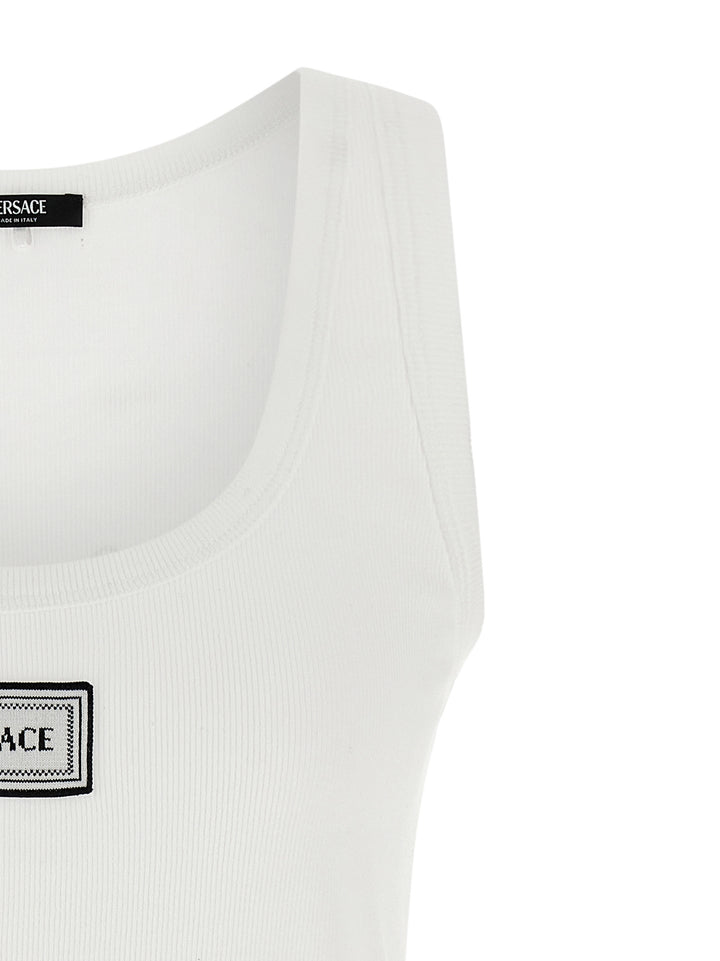 Versace 90s Vintage Logo Top - Bianco | 35ce626b90db7e7a5a554c22ded6385253280c8f