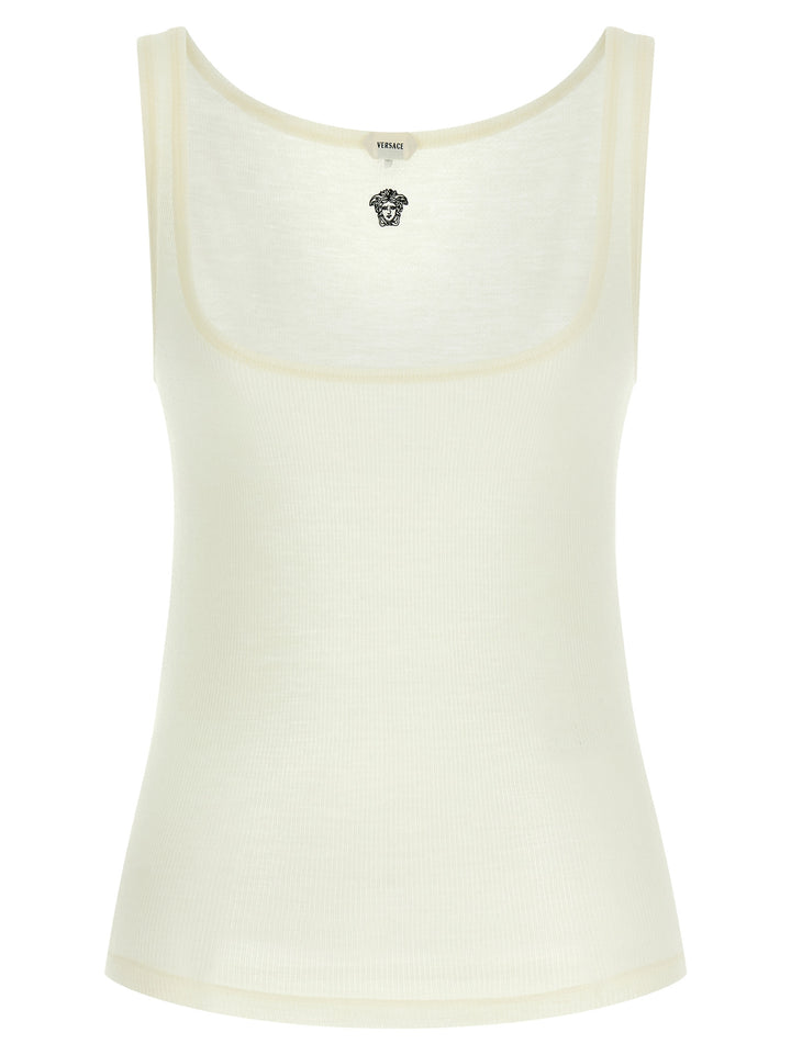 Versace La Medusa Top - Bianco | c2455de16eb7eafe583149fafc43498600d1fec2