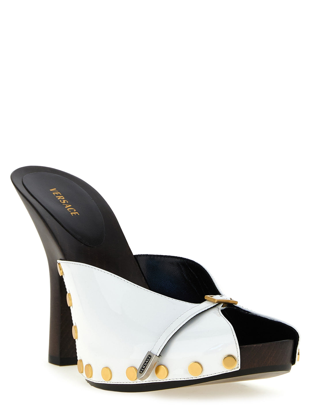 Versace Sassi Decollete - Bianco/Nero | 83c7d3c171a7fe5601cdf2e215378c20b5bc8154