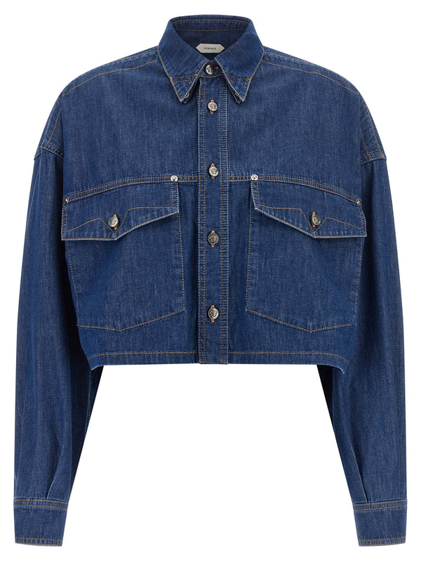Cropped Shirt Camicie Blu