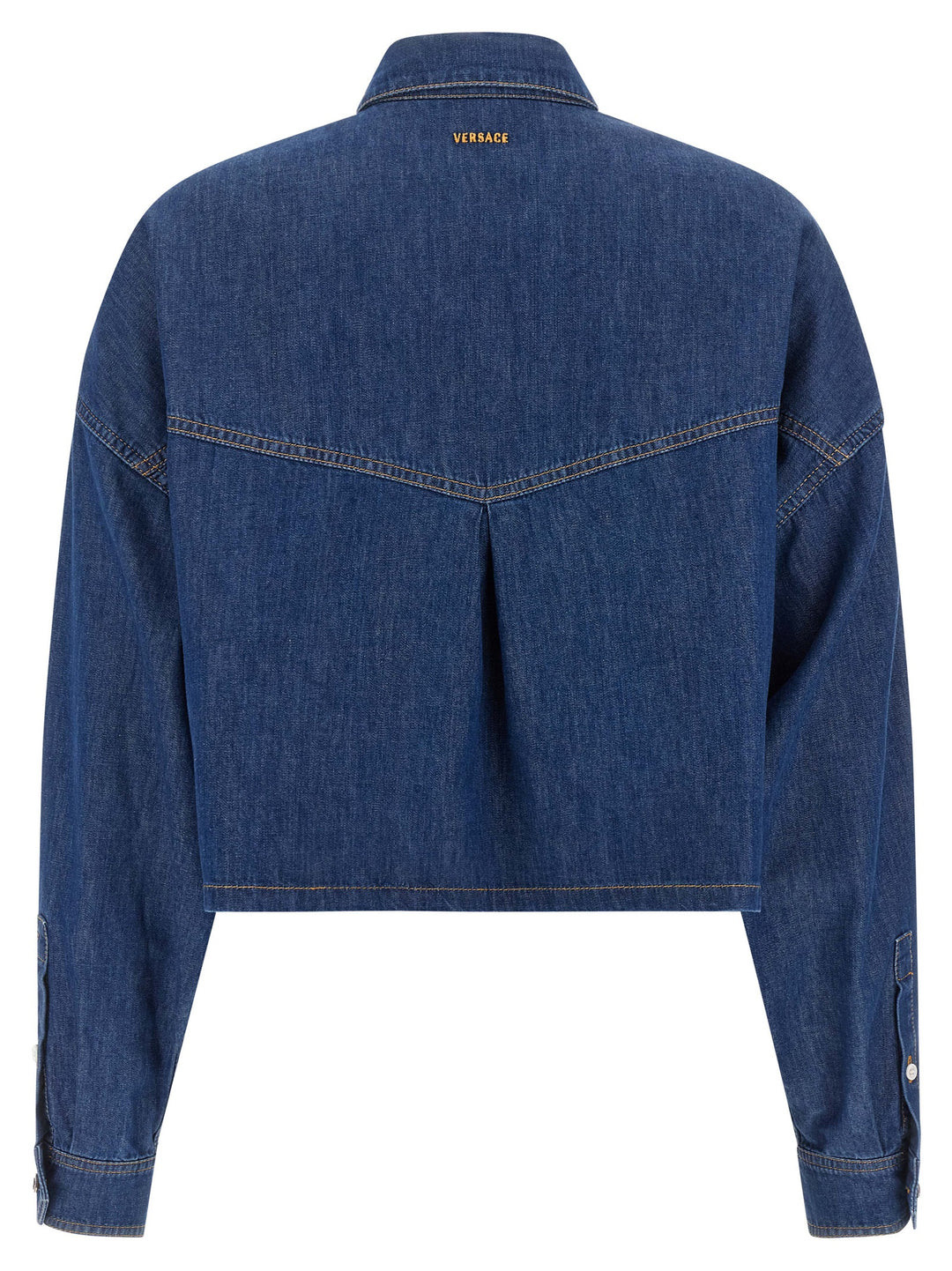 Versace Cropped Shirt Camicie - Blu | 431af0f5ee519b9bd449207d596c4b7bb2dda8fc
