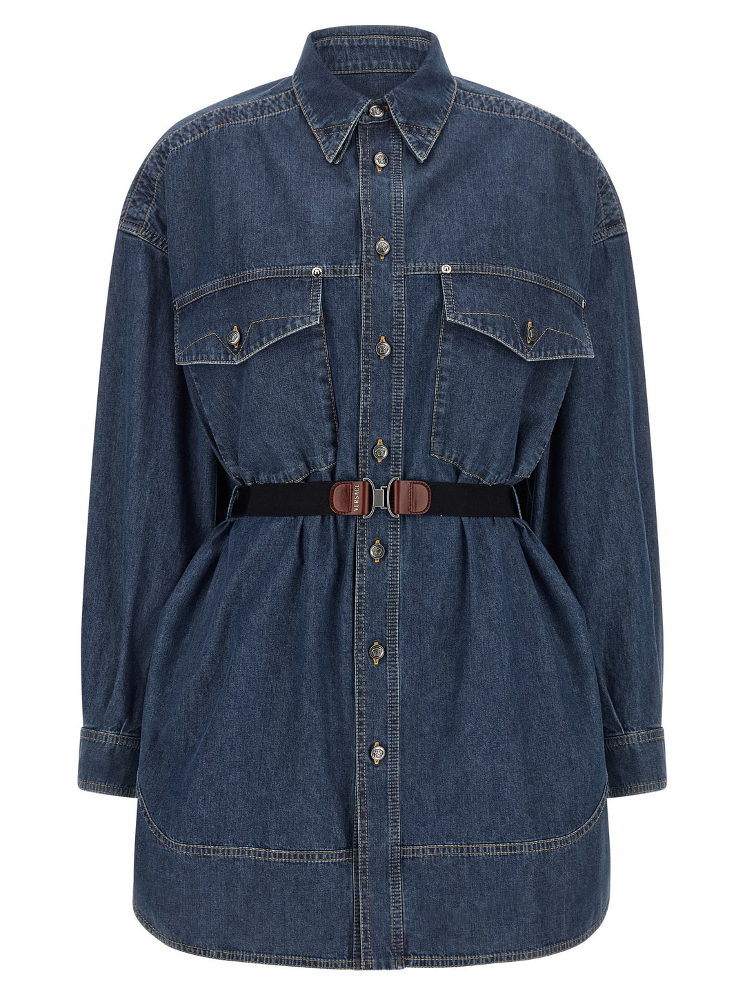 Versace Chambray Denim Dress Abiti - Blu | 3c6f81f9a6bf508f23997cc297a7bd7f1e620f6a