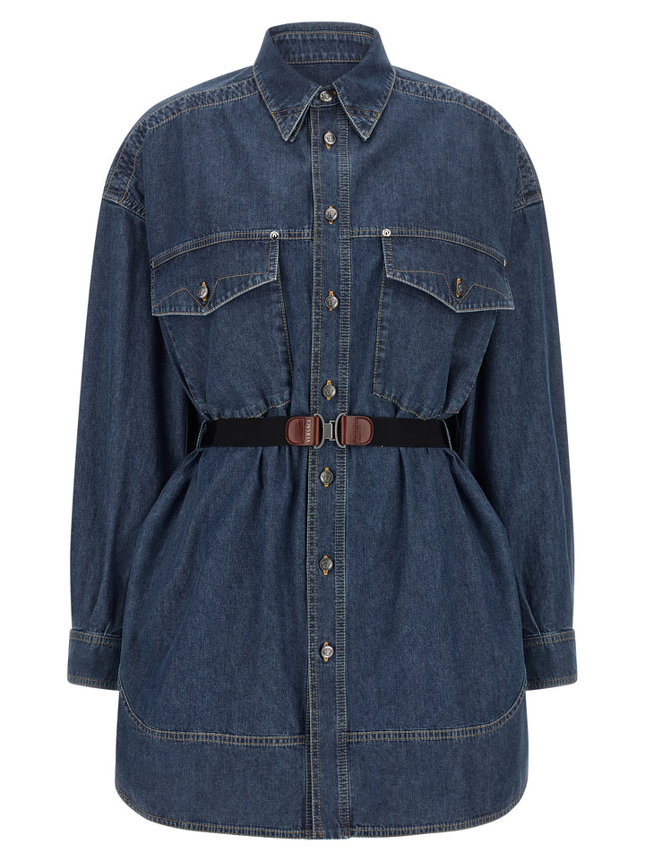 Versace Chambray Denim Dress Abiti - Blu | 3c6f81f9a6bf508f23997cc297a7bd7f1e620f6a