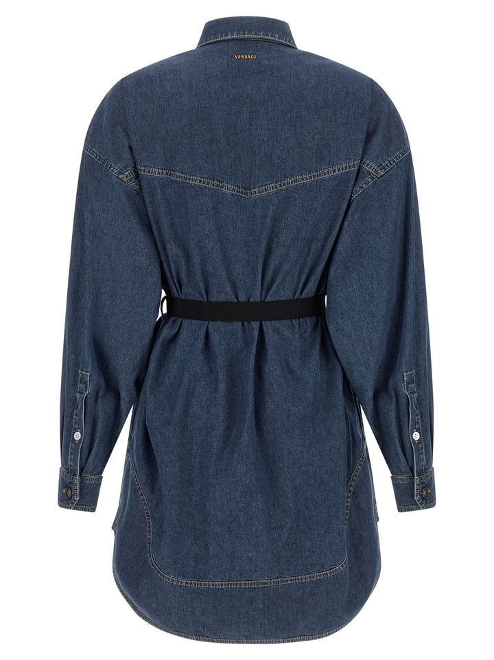 Versace Chambray Denim Dress Abiti - Blu | 60ffafdbb45c2eea4db9965bc954210664bc57e7