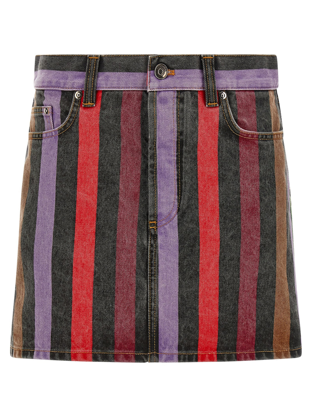 Versace Striped Denim Skirt Gonne - Multicolor | a561b2f0f0e608c1eac523d8a345b449c1762e46