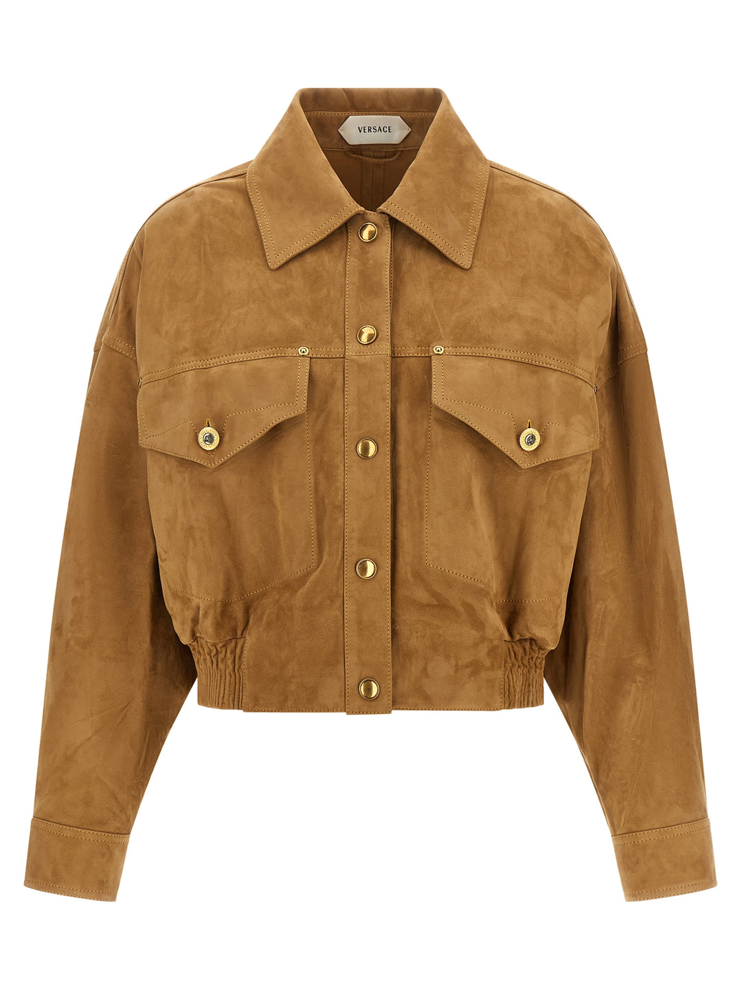 Versace Suede Blouson Puffer Jackets - Marrone | 4e31a7e44fe852cb6fa3528b63ed80488aa2cd4f