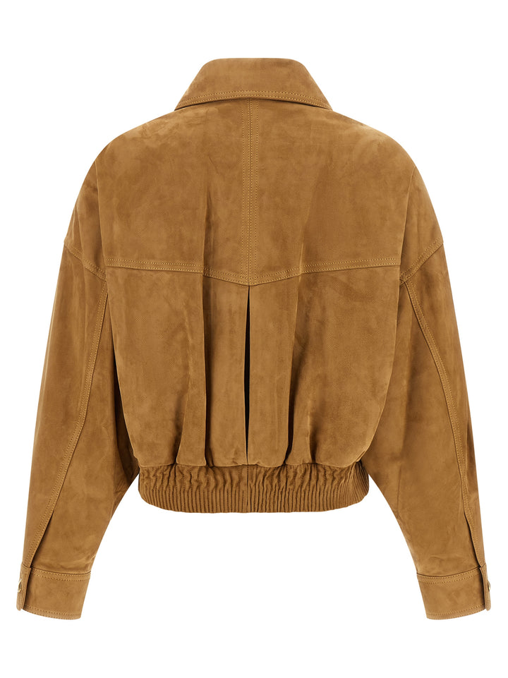 Versace Suede Blouson Puffer Jackets - Marrone | 27bb7eae71e56f1e8f6ee25f018b624ecfb54c0e