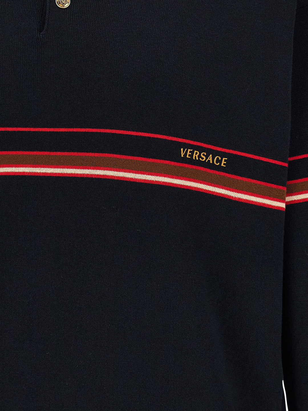 Versace Inlaid Striped  Shirt Polo - Blu | a9582e2b429b32a02c2c03a70c9797304e520467