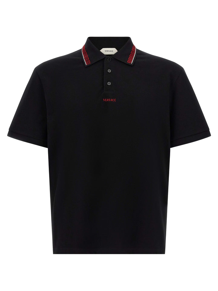 Versace Greca Polo - Nero | f321cb0afa286f421aaba524ab1b495dca951b80