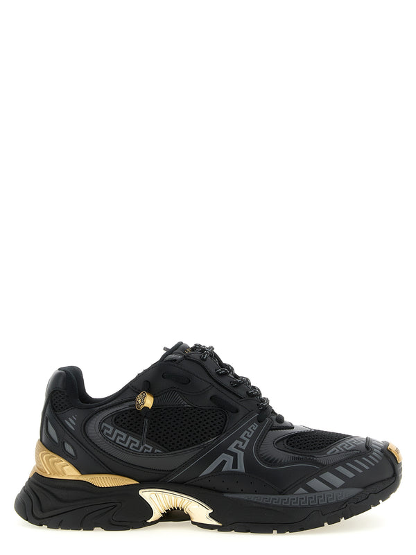 Mesh And Leather Sneakers Multicolor