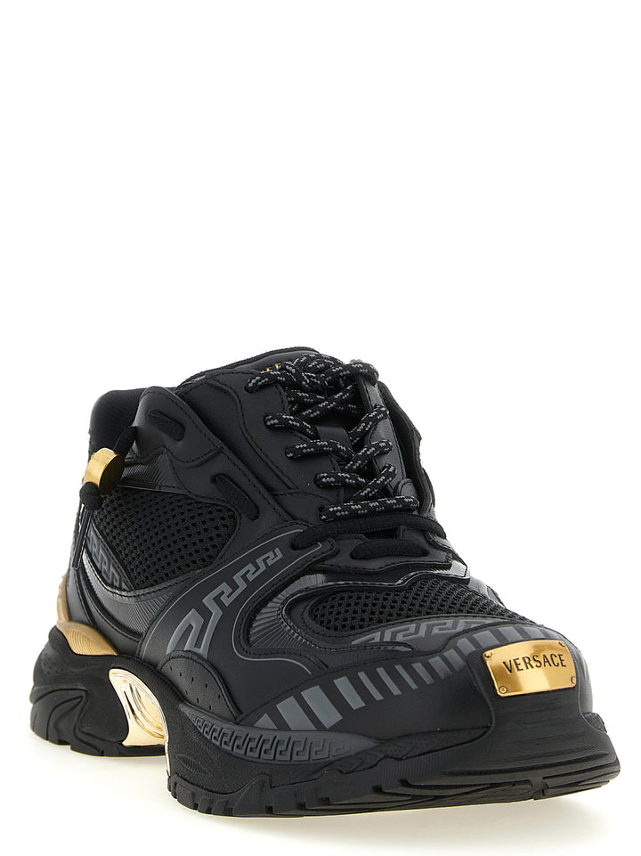 Versace Mesh And Leather Sneakers - Multicolor | 12652c11eca39e3c889c9ec2f264106e8d2eaa01