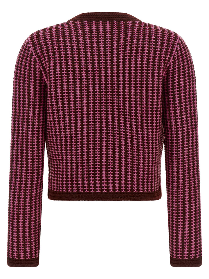 Versace Crochet Cardigan Maglioni - Rosa | 5f5a87a4c9a385a82a62862323d4789b70b67f65