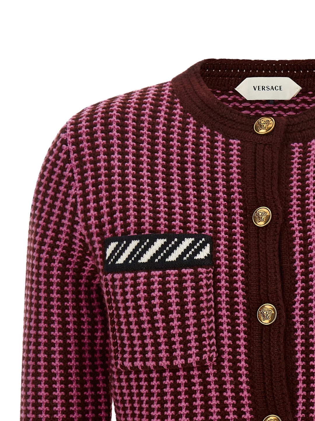 Versace Crochet Cardigan Maglioni - Rosa | 284cf9dacc969d47ea5fc835cb7c577e0254e6db