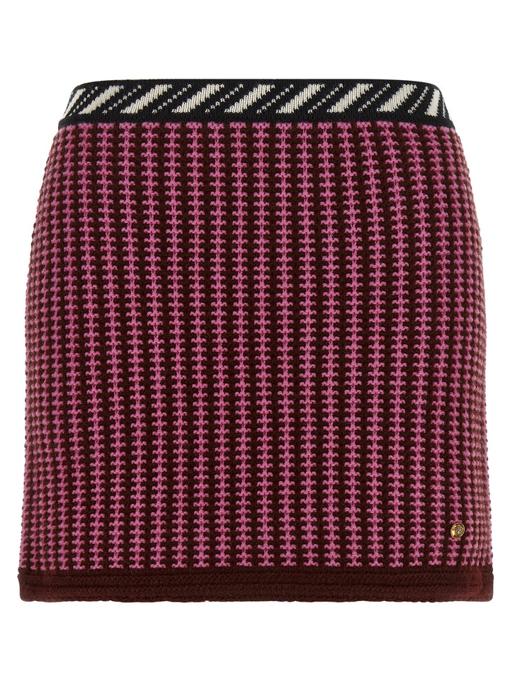 Versace Crochet Knit Skirt Gonne - Rosa | 69f07f9d0085520d9f816a9899241bcc2312ea7d
