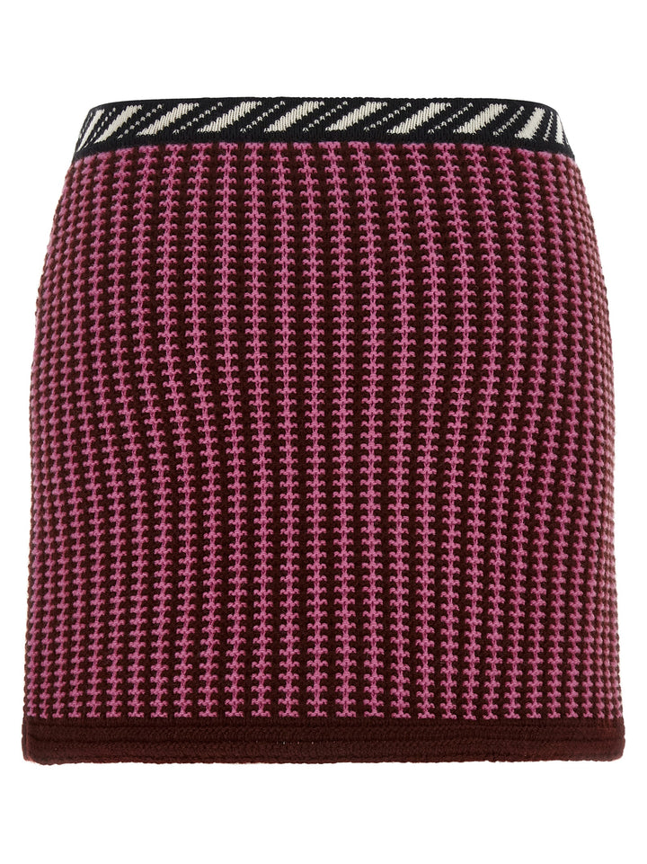 Versace Crochet Knit Skirt Gonne - Rosa | b25d535f3efbde48f2a3e6d99a2c2c215a01f487
