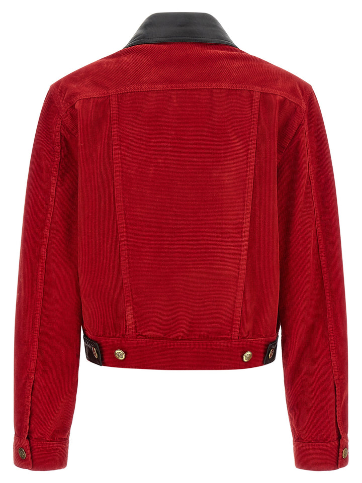 Versace Corduroy Jacket Puffer Jackets - Rosso | 855da7167eb4df20574048727a657c8ef27067ea