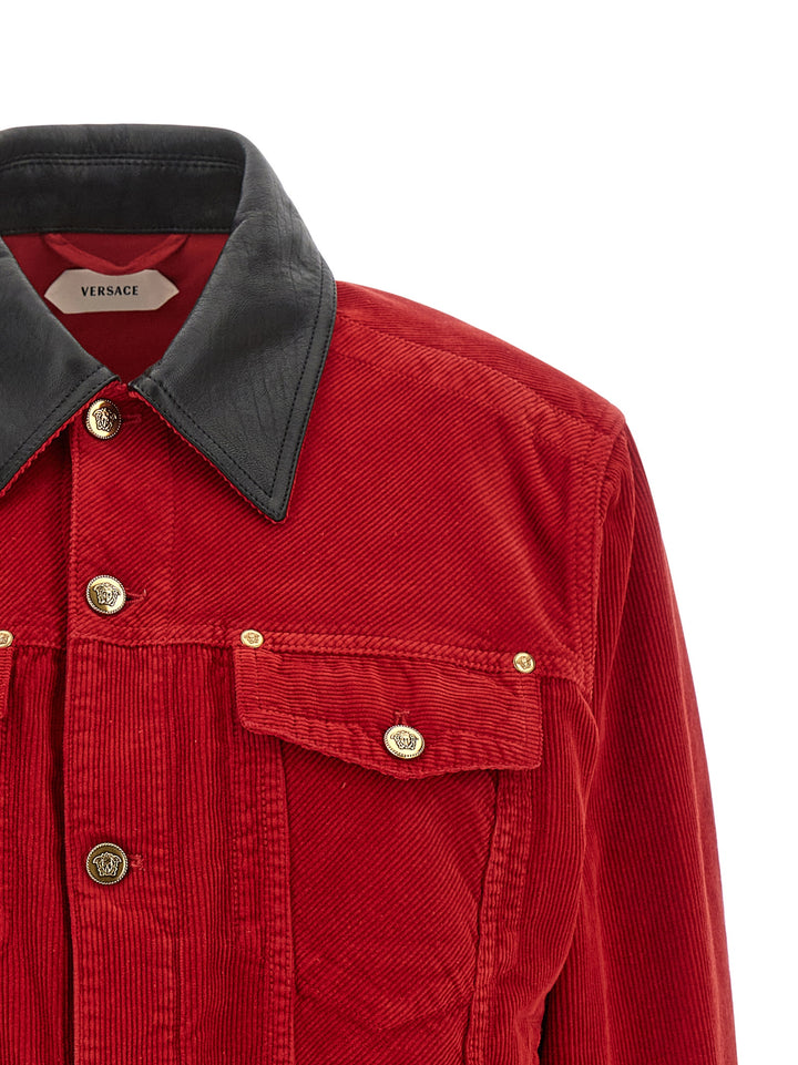 Versace Corduroy Jacket Puffer Jackets - Rosso | eff9dafaf00a4944f24f7fb5ccf2ce0cde653d6c