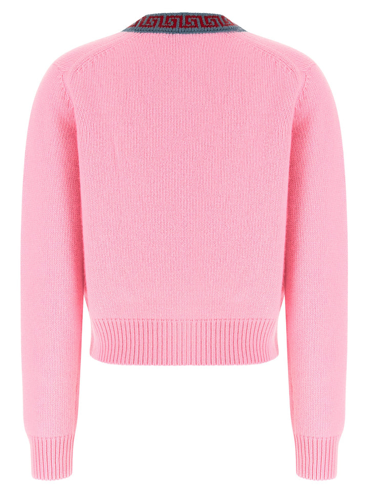 Versace Wool And Cashmere Cardigan Maglioni - Rosa | 06605b4a6cbd98c5b8f0c8c67d433ca8598975d5
