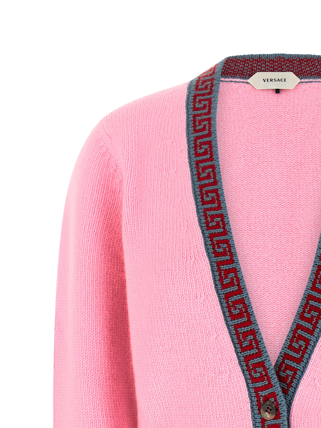 Versace Wool And Cashmere Cardigan Maglioni - Rosa | eb3630ca6b32a50467ceef352688f736726699ae