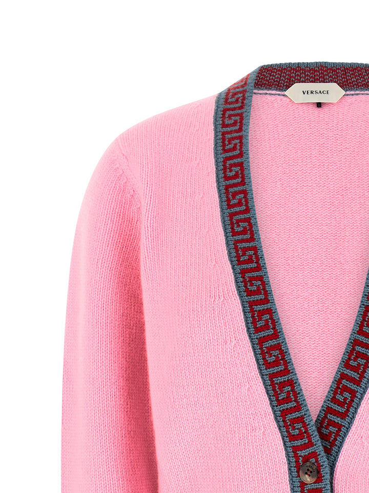 Versace Wool And Cashmere Cardigan Maglioni - Rosa | eb3630ca6b32a50467ceef352688f736726699ae