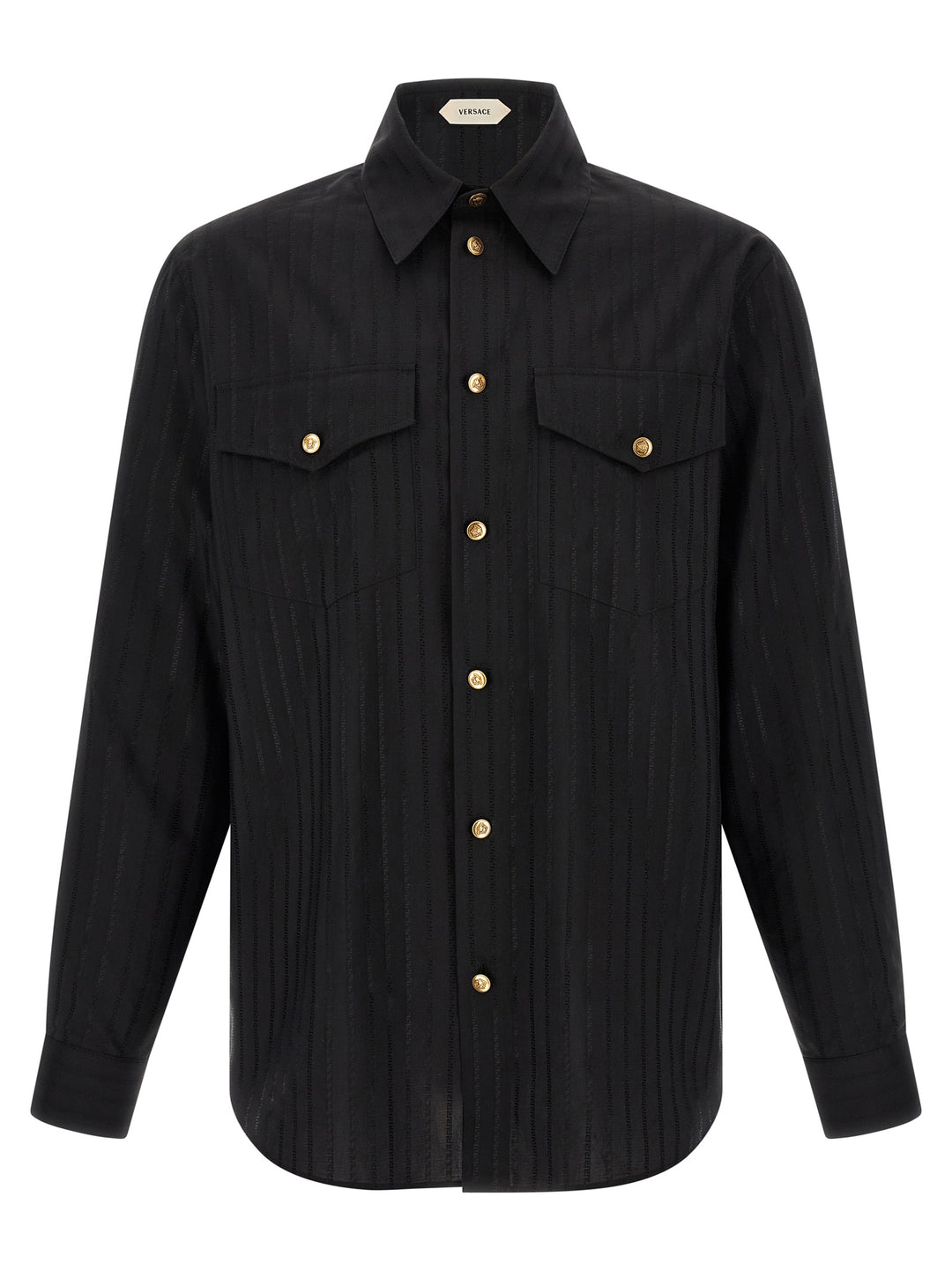 Versace Jacquard Silk Shirt Camicie - Nero | 20655469ee7daa8f415262b21c1e9f57fdc5fd25