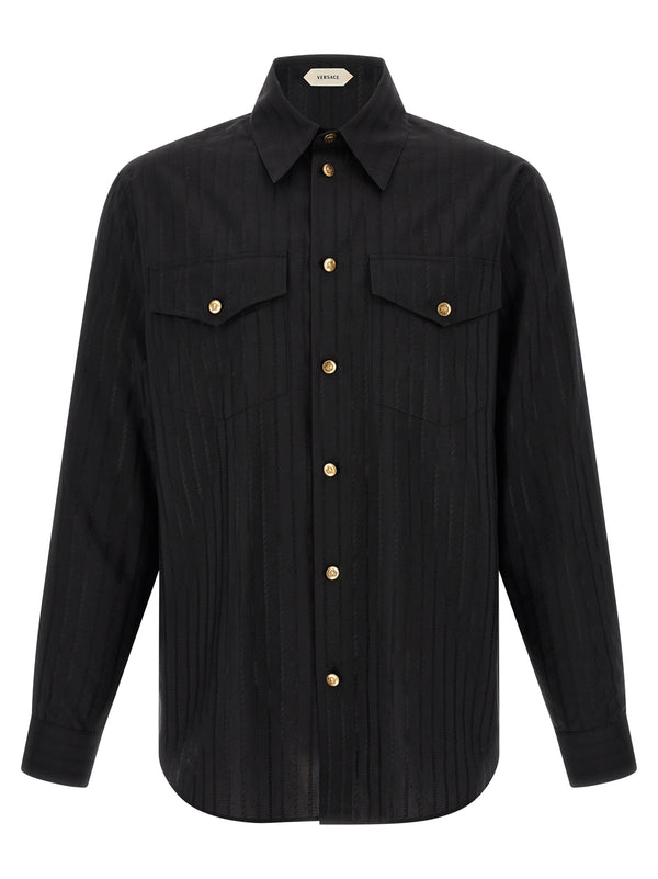 Jacquard Silk Shirt Camicie Nero