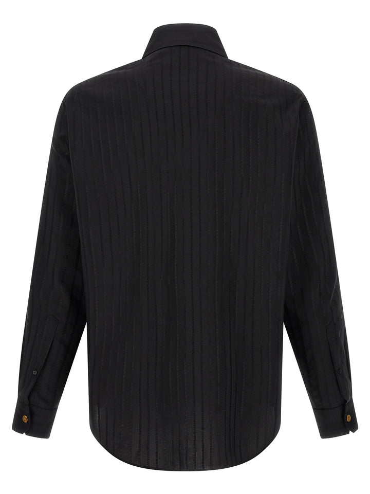 Versace Jacquard Silk Shirt Camicie - Nero | 7508061da83e1a52c81353b2cc3df9d71a80aeaf