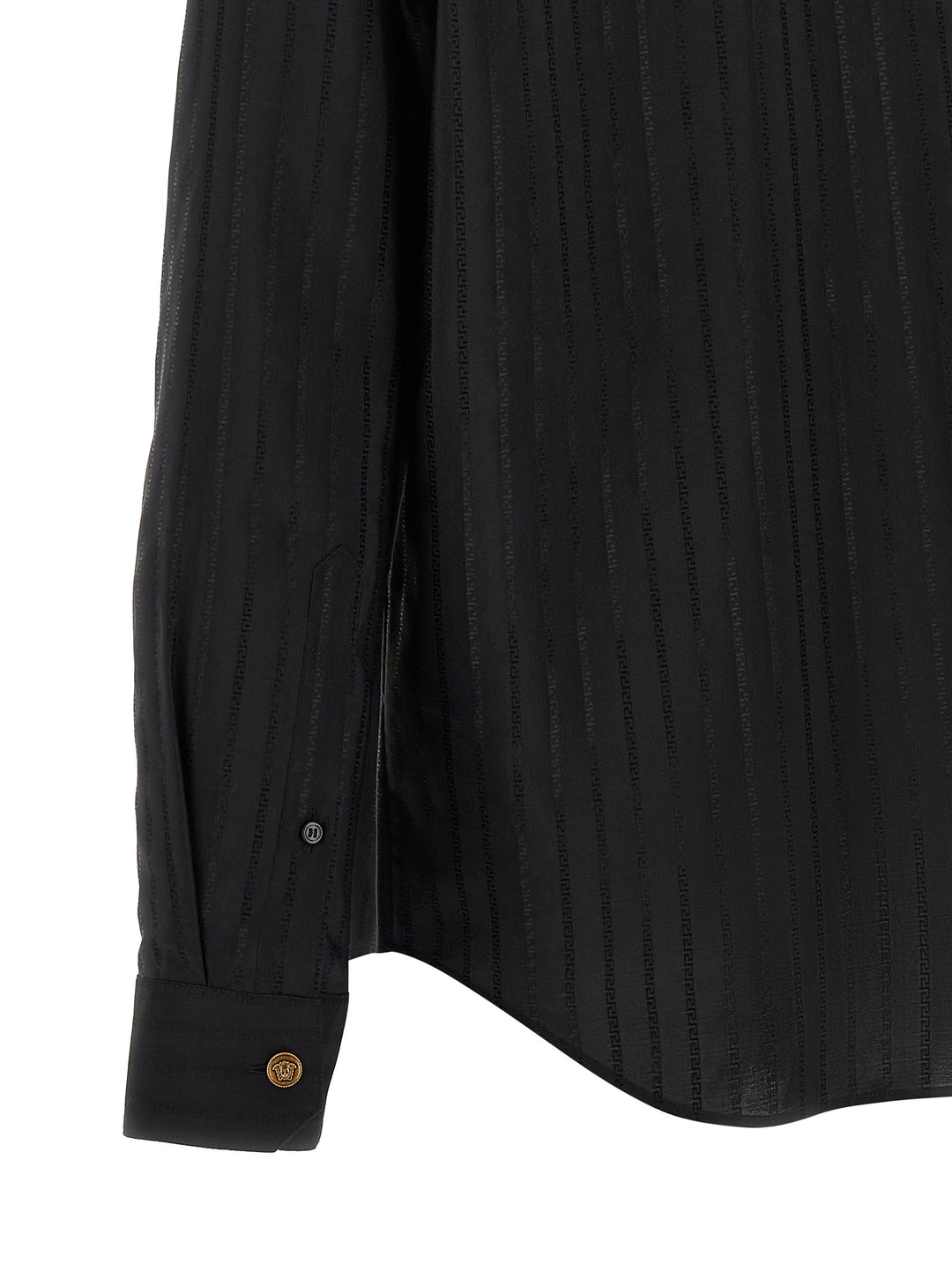 Versace Jacquard Silk Shirt Camicie - Nero | f85764f802d0486525e038070312c0e17cc70713