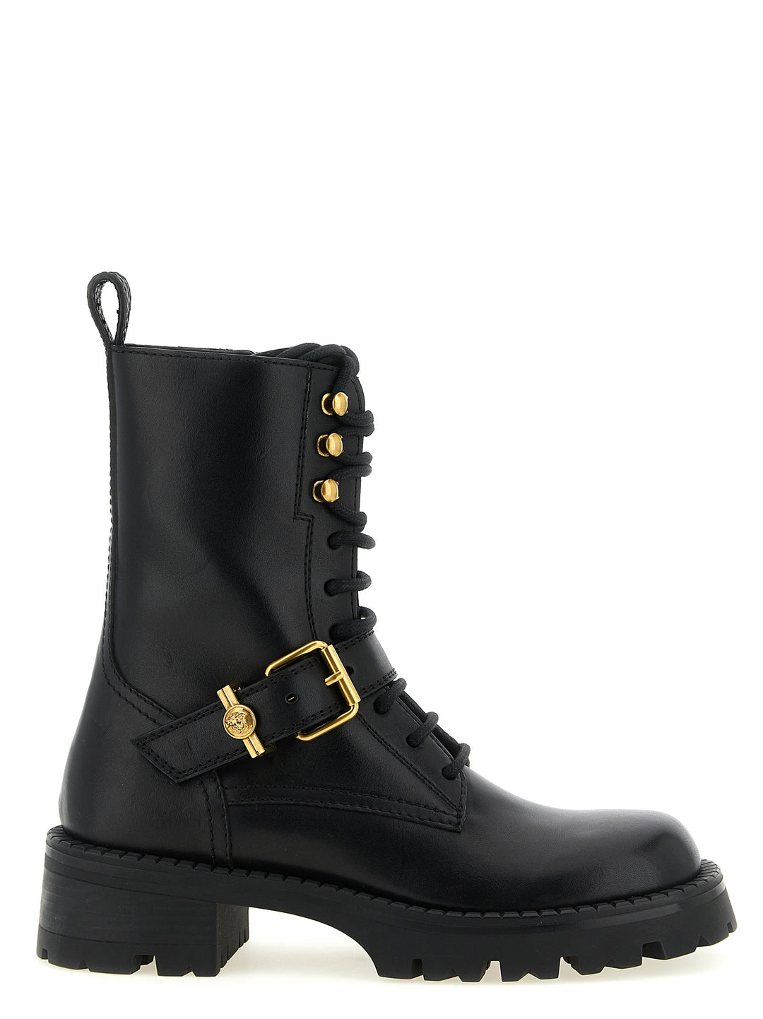 Versace Ankle Boots With Buckle Stivali e Stivaletti - Nero | 2eb97bce88381fed6e7269845245e0638a6df7f4