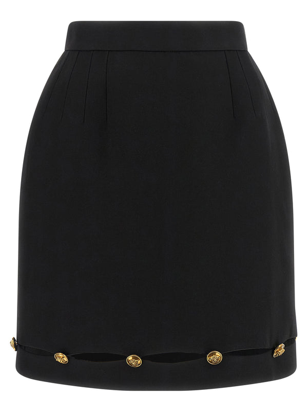 Grain De Poudre Wool Skirt Gonne Nero