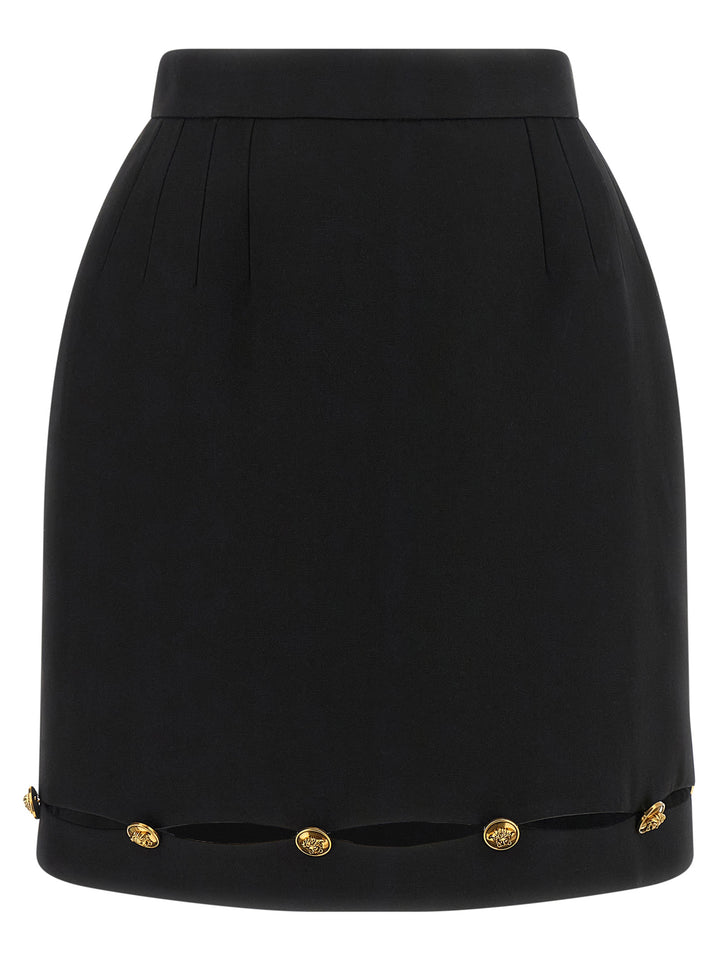 Versace Grain De Poudre Wool Skirt Gonne - Nero | 4b7754908c7206091e6315bae0d476e738aaef5d