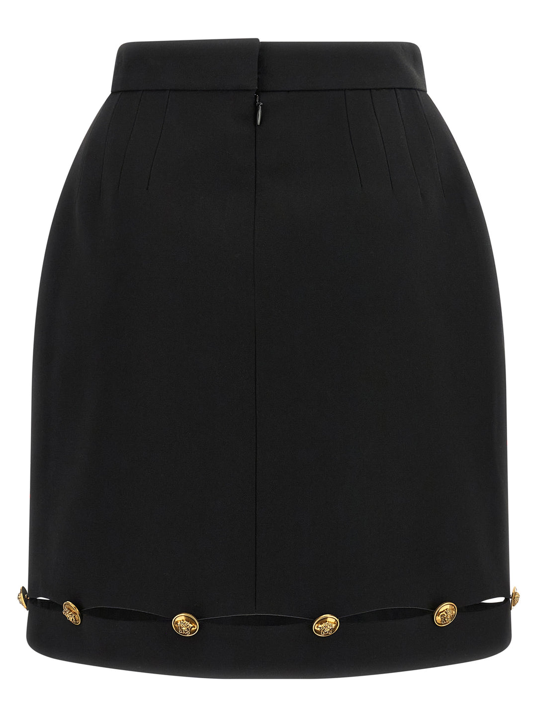 Versace Grain De Poudre Wool Skirt Gonne - Nero | 6b173db751bf74b005614e704f8f6a88e93621f2