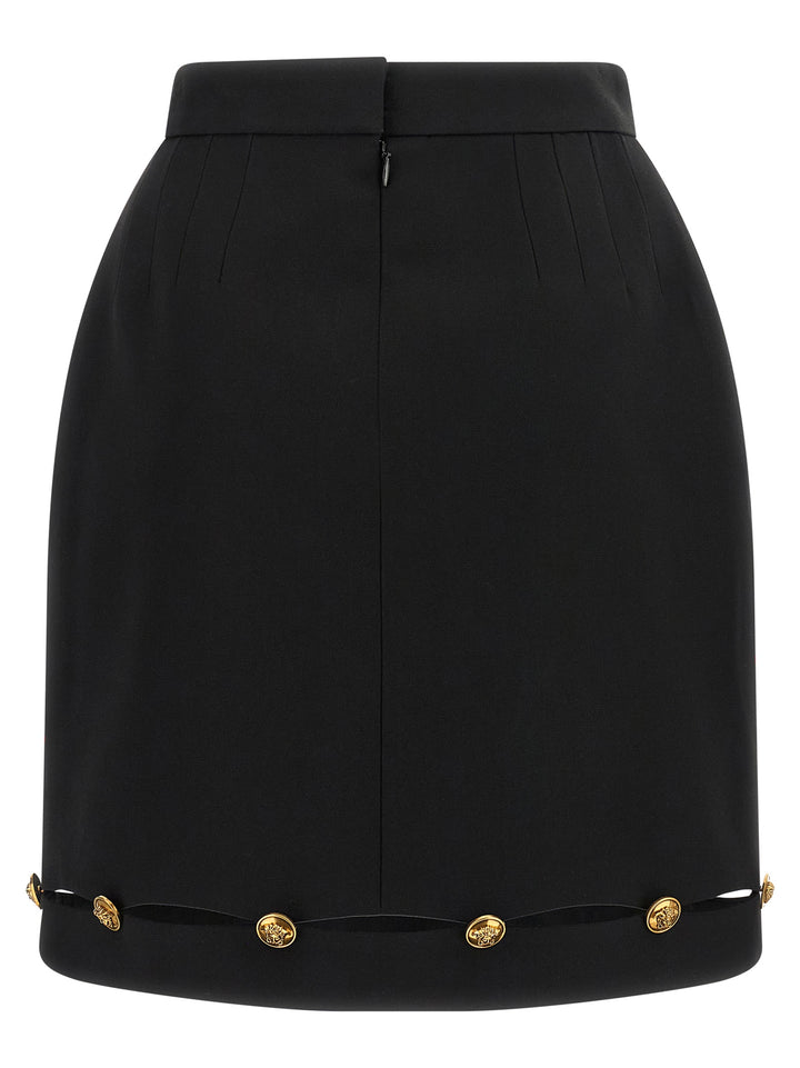 Versace Grain De Poudre Wool Skirt Gonne - Nero | 6b173db751bf74b005614e704f8f6a88e93621f2