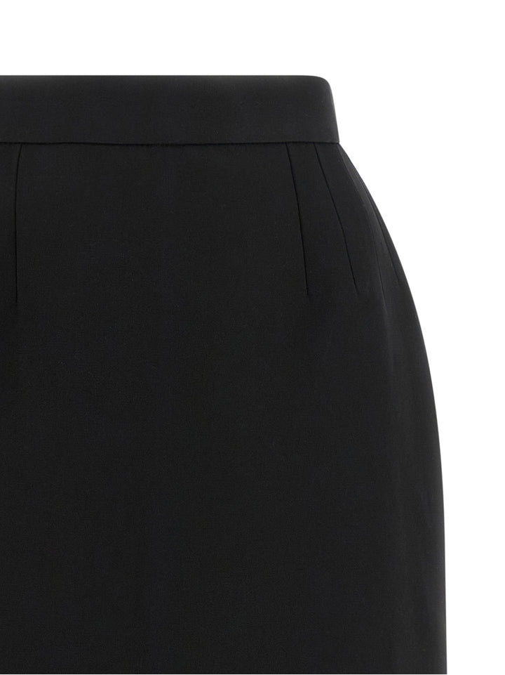 Versace Grain De Poudre Wool Skirt Gonne - Nero | 051cca51b4dbf39e01fbe67ae8ed4d96b36f9532