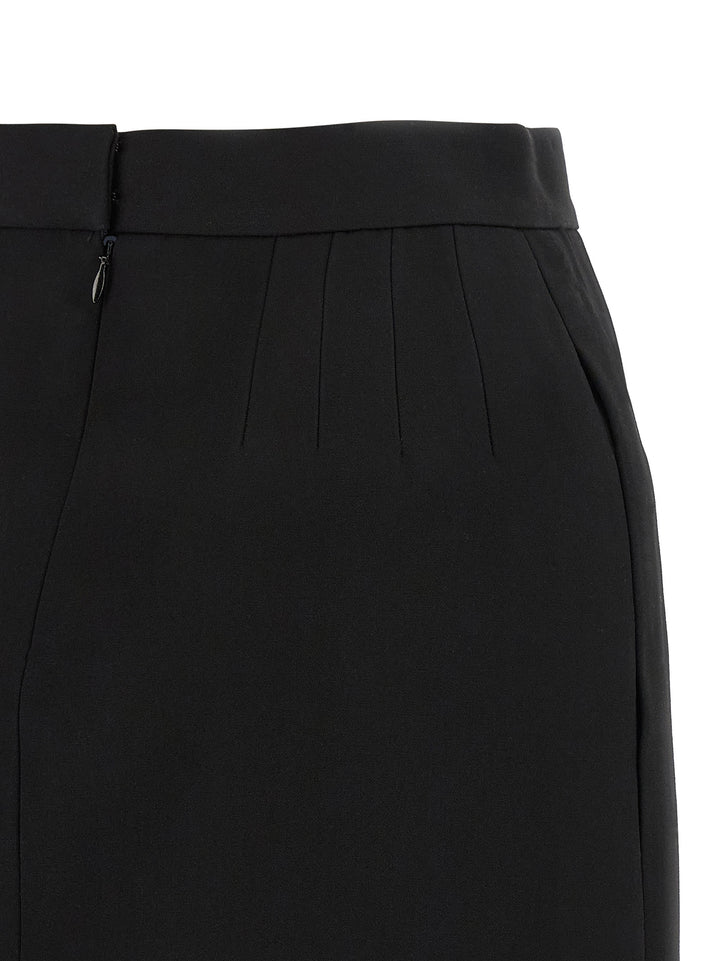 Versace Grain De Poudre Wool Skirt Gonne - Nero | 3e9615de1e93c0e48e5aee8422c5b4ce7baba92f